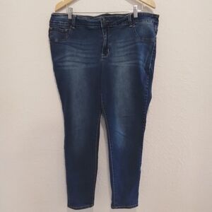Ladies Maurice's Blue Denim Jeans - Size 22 Regular - Waist 39"